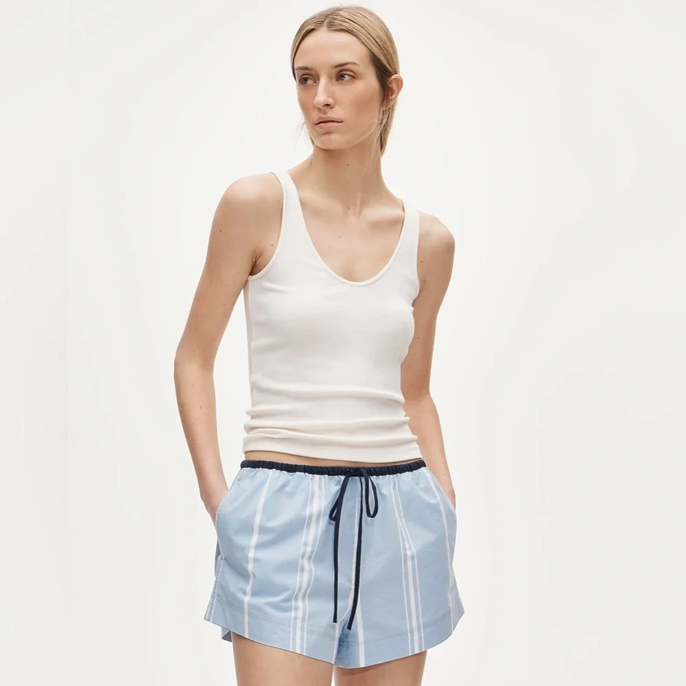 NWT J.Crew Cruise Drawstring Short in Striped Cotton Poplin